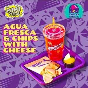 Miniverse Make It Mini Taco Bell Agua Refresca & Chips with Nacho Cheese Sauce